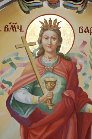 Fresco. Saint Michael's Golden-Domed Cathedral in Kiev, Ukraine の写真素材