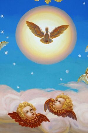 Fresco. Saint Michael's Golden-Domed Cathedral in Kiev, Ukraine 