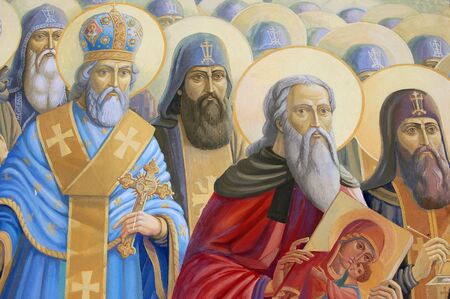 Fresco. Saint Michael's Golden-Domed Cathedral in Kiev, Ukraine の写真素材