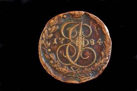 The Old Russian coin. Found with metal detectorの写真素材