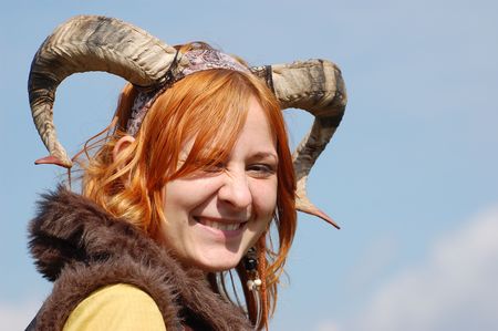 KIEV, UKRAINE - SEP 19: Participant of Festivale of medieval costume wears historical costume Sep 19, 2010 in Kiev, Ukraine のeditorial素材