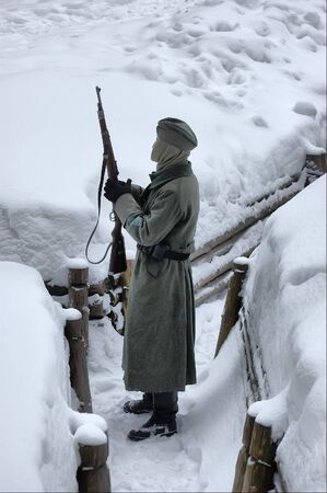 German soldier.WW2 historical reenactment