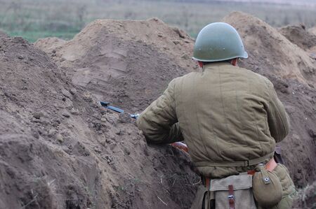 Soviet soldier.WW2 historical reenactment