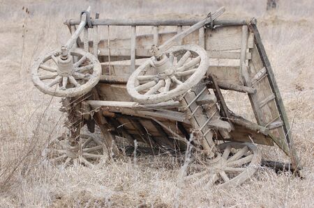 Old Russian horse cart の写真素材