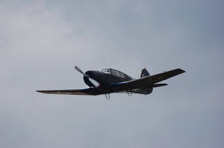 KIEV, UKRAINE - NOV 7 : German military airplane (imitation) during historical reenactment of Kiev Liberation in 1943, WWII, November 7, 2010 in Kiev, Ukraine のeditorial素材