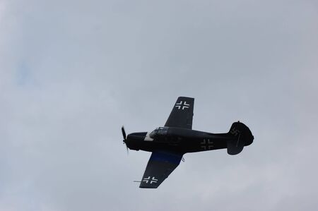 KIEV, UKRAINE - NOV 7 : German military airplane (imitation) during historical reenactment of Kiev Liberation in 1943, WWII, November 7, 2010 in Kiev, Ukraine のeditorial素材