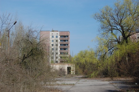 APR. 25,2009 Chernobyl area. Lost city Pripyat. Modern ruins. Ukraine. Kiev region.April 25,2009 のeditorial素材