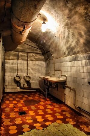 Military bunker.Soviet.Builded before WW2.After WW2 used as fallout shelter for local Communist Party leaders.In present time-museum.Korosten.Town near Chernobyl area.Ukraine.25 November,2010 のeditorial素材