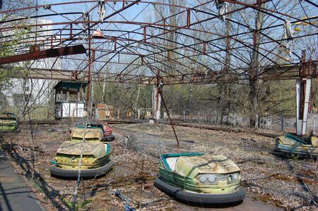 APR. 25,2009 Chernobyl area. Lost city Pripyat. Modern ruins. Ukraine. Kiev region.April 25,2009 のeditorial素材