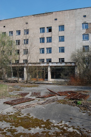 APR. 25,2009 Chernobyl area. Lost city Pripyat. Modern ruins. Hospital.Ukraine. Kiev region.April 25,2009 のeditorial素材