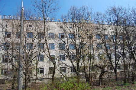 APR. 25,2009 Chernobyl area. Lost city Pripyat. Modern ruins. Hospital.Ukraine. Kiev region.April 25,2009 のeditorial素材