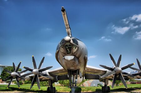 KIEV, UKRAINE - MAY 19: Bear. TU-95.The Museum of Aviation exhibit at the National Airspace University is shown on May 19, 2009 in Kiev,Ukraine (Malorussia). のeditorial素材
