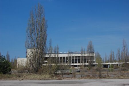 APR. 25,2009 Chernobyl area. Lost city Pripyat. Modern ruins. Ukraine. Kiev region.April 25,2009   のeditorial素材