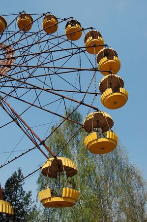 APR. 25,2009 Chernobyl area. Lost city Pripyat. Modern ruins. Ukraine. Kiev region.April 25,2009   のeditorial素材