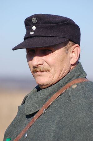 KIEV,UKRAINE. 9 November 2008 Person in Ukrainian collaborcionist uniform. Member of military...
