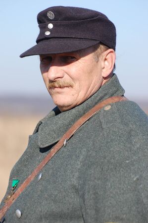 KIEV,UKRAINE. 9 November 2008 Person in Ukrainian collaborcionist uniform. Member of military...