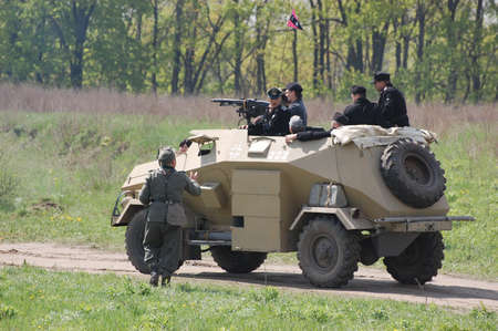 KIEV, UKRAINE - MAY 8 : German armored truck during historical reenactment of WWII on May 8, 2011 in...