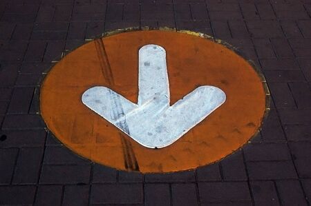 Arrows on the  parking in Kiev,Ukraineの写真素材