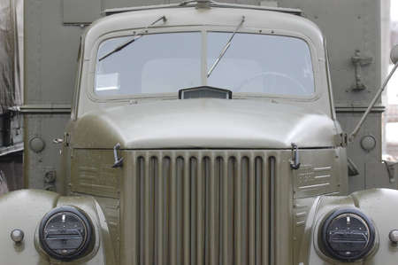 KIEV, UKRAINE -FEB 25: Soviet military truck created after WWII during historical reenactment of WWII,Military history club Red Star. February 25, 2012 in Kiev, Ukraine のeditorial素材