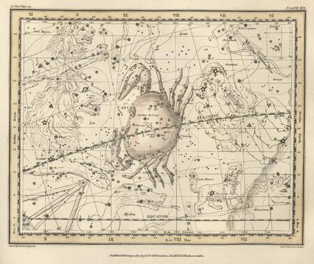 Astronomical chart, Vintageのeditorial素材