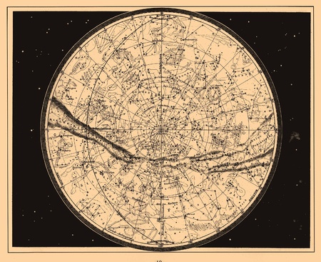 Astronomical chart, Vintageのeditorial素材