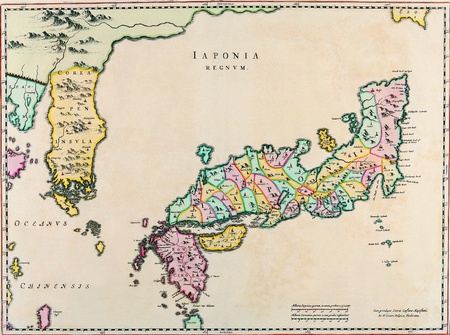 Japan old mapのeditorial素材