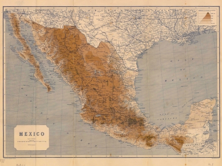  Mexico old mapのeditorial素材