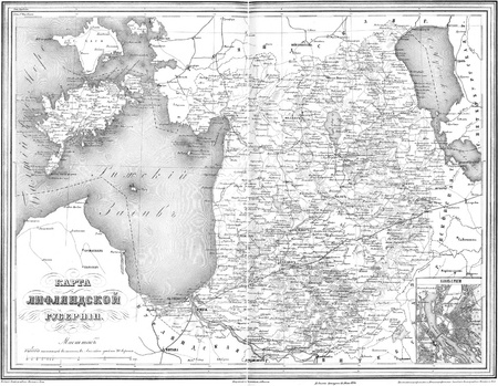Russia old mapのeditorial素材
