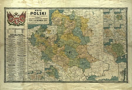 Poland old map 1770のeditorial素材
