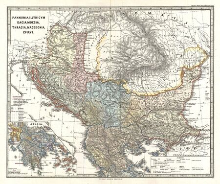 Balkans old mapのeditorial素材