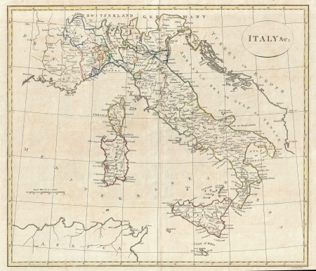 Italy old mapのeditorial素材