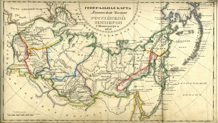 Russia old mapのeditorial素材