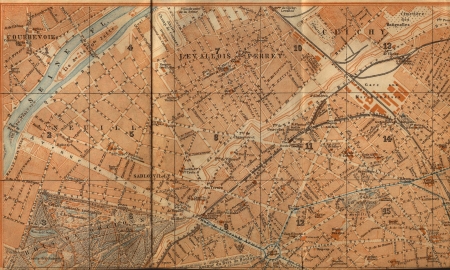 Paris vintage mapのeditorial素材