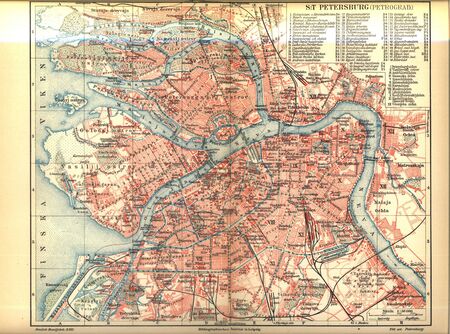 Petersburg vintage mapのeditorial素材
