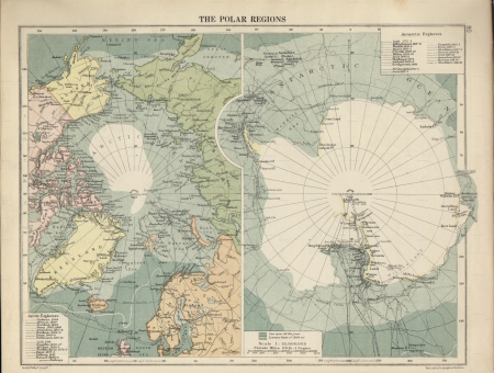 Antarctica vintage mapのeditorial素材