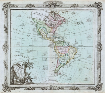 North and South America vintage mapのeditorial素材