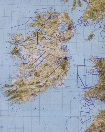 Ireland tactical pilotage chart . Fragment のeditorial素材