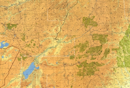 Russia,China,Mongolia tactical pilotage chart . Fragment