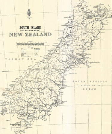 New Zealand 1948 map のeditorial素材