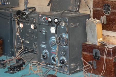 KIEV, UKRAINE - MAY 11 : German communication equipment  during historical reenactment of WWII, Red Star military history club, on May 11, 2013 in Kiev, Ukraine のeditorial素材