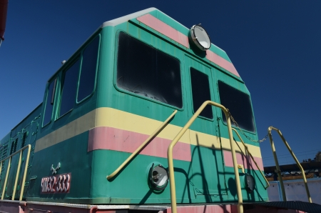 KIEV, UKRAINE - SEP 9  The  Museum of Railway exhibit at the Kiev railway terminal is shown on September 9, 2013 in Kiev,Ukraine のeditorial素材