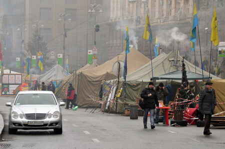 KIEV, UKRAINE - FEB 10, 2014  Downtown of Kiev  Riot in Kiev and Western  Ukraine February 10, 2014 Kiev, Ukraine のeditorial素材