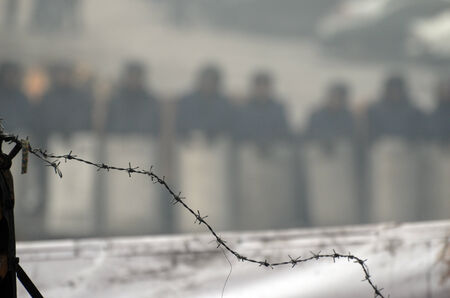 KIEV, UKRAINE - FEB 10, 2014  Downtown of Kiev  Riot in Kiev and Western  Ukraine February 10, 2014 Kiev, Ukraine のeditorial素材