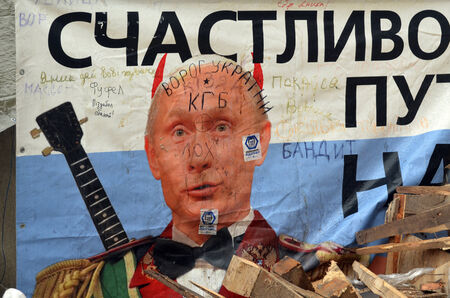 KIEV, UKRAINE - FEB 10, 2014  Downtown of Kiev  Riot in Kiev and Western  Ukraine February 10, 2014 Kiev, Ukraine のeditorial素材