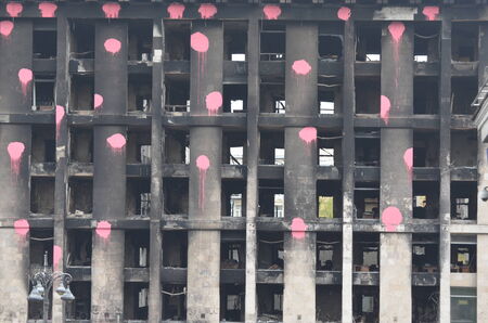 KIEV, UKRAINE - APR 19, 2014  Mass destruction after Putsch of Junta in Kiev  Kiev April 19, 2014...