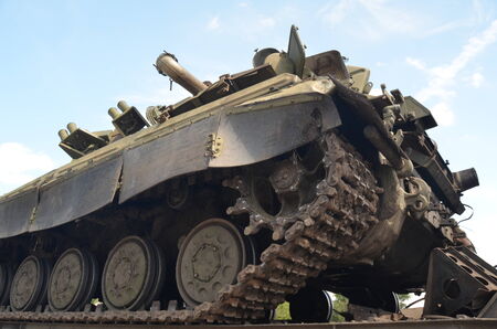 KIEV, UKRAINE - JULY 13, 2014 Military Exhibition old Soviet weapon and equipment, as a captured from Army of Novorossia during Civil War  July 13, 2014 Kiev, Ukraineのeditorial素材