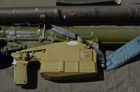 KIEV, UKRAINE - JULY 13, 2014  Weapon of the Civil War in Ukraine  July 13, 2014 Kiev, Ukraine