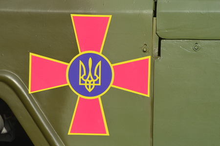 KIEV, UKRAINE - AUG 24, 2014.Ukrainian army during President Poroshenko Victory parade in downtown.  August 24, 2014 Kiev, Ukraineのeditorial素材