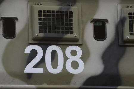 KIEV, UKRAINE - AUG 24, 2014.Ukrainian army during President Poroshenko Victory parade in downtown.  August 24, 2014 Kiev, Ukraineのeditorial素材