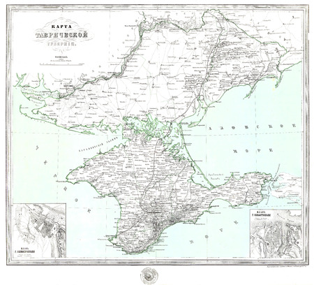 Black Sea and Crimea vintage mapのeditorial素材